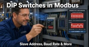 How DIP switches are used in Modbus industrial control systems